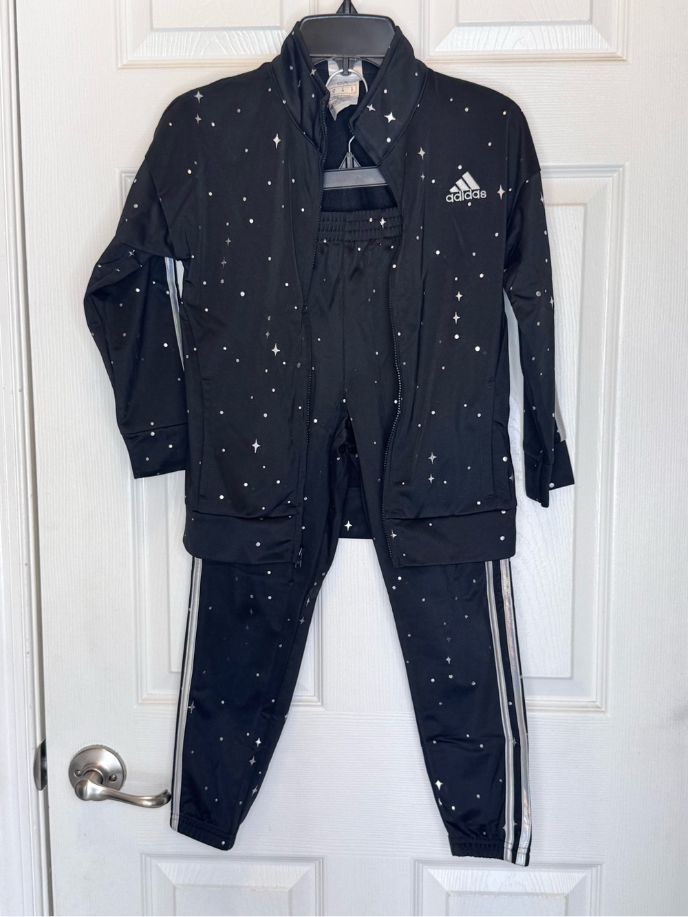 adidas Kids Black Star-Print Track Jacket & Pants